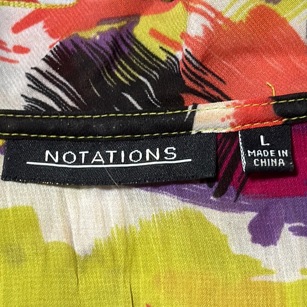 Notations Multicolor Ruffle Tie-Front Tunic - Picture 2 of 6